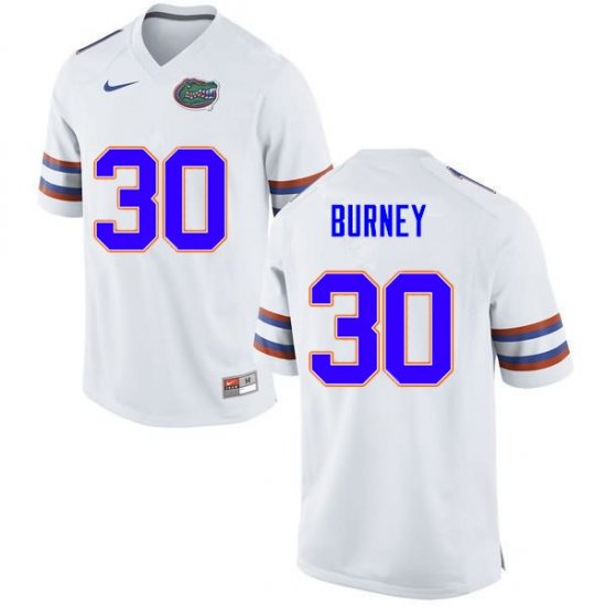 Men's Florida Gators #30 Amari Burney NCAA Nike White Authentic Stitched College Football Jersey QZQ0362RI